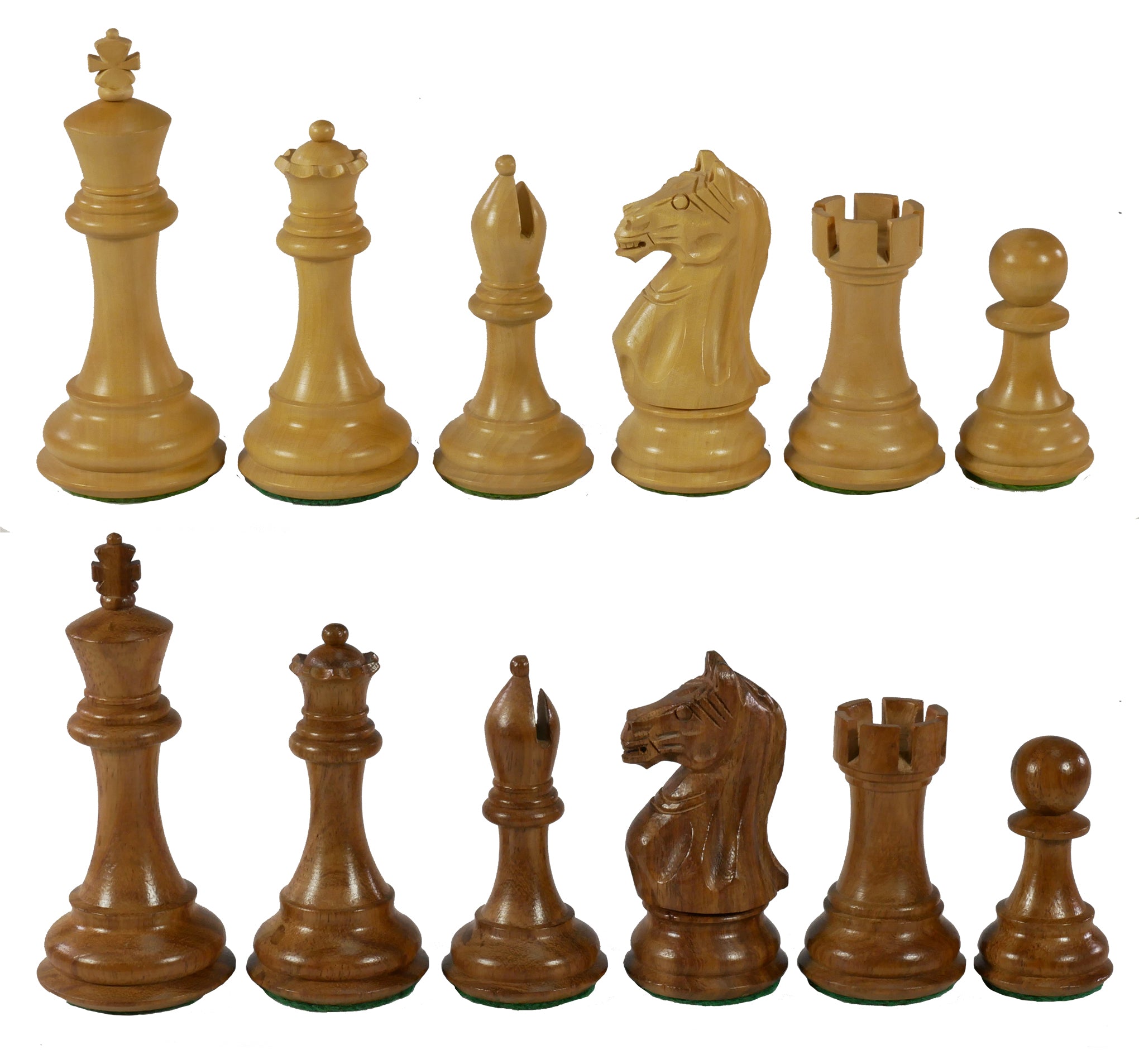Chess Pieces - 4" Supreme Sheesham/Boxwood Chessmen (Double Queens)